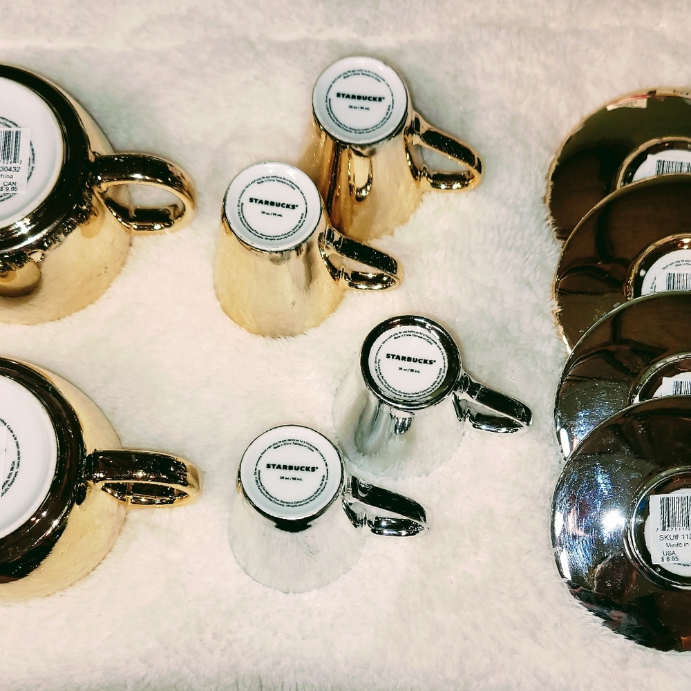 🧜‍♀️Starbucks 10 Pc. Silver+Gold Holiday Bundle